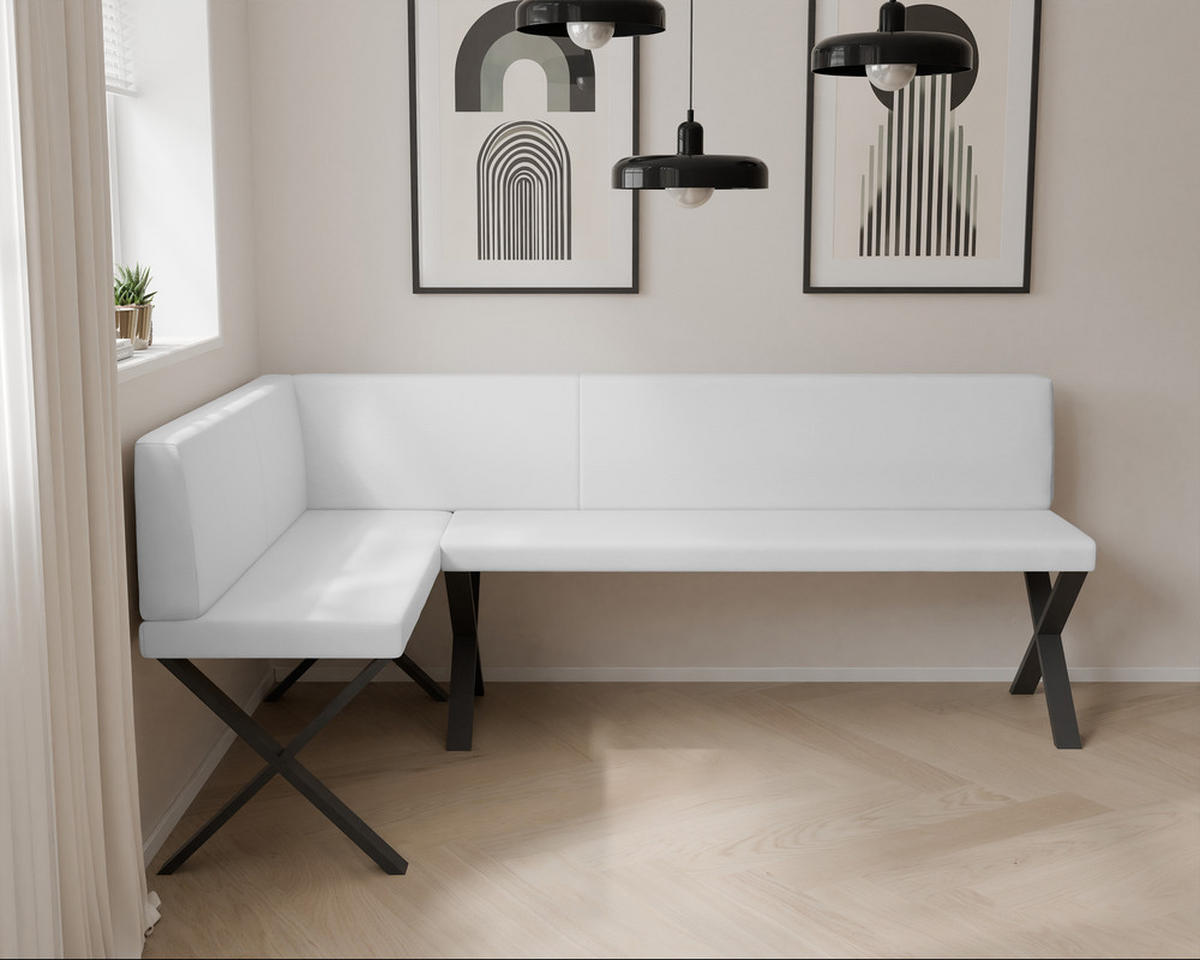 ECKBANK links VERO X Kunstleder glatt, 142/196 cm Weiß - Weiß, Kunststoff/Textil (142/196cm) - Idohome
