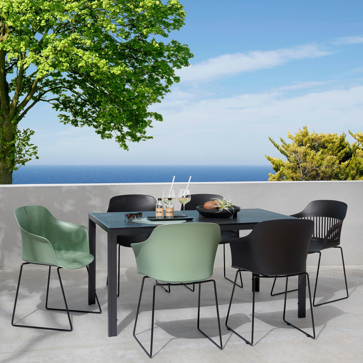 GARTENTISCH Florian in Schwarz - Schwarz, Metall (90/150/74cm) - Modern Living