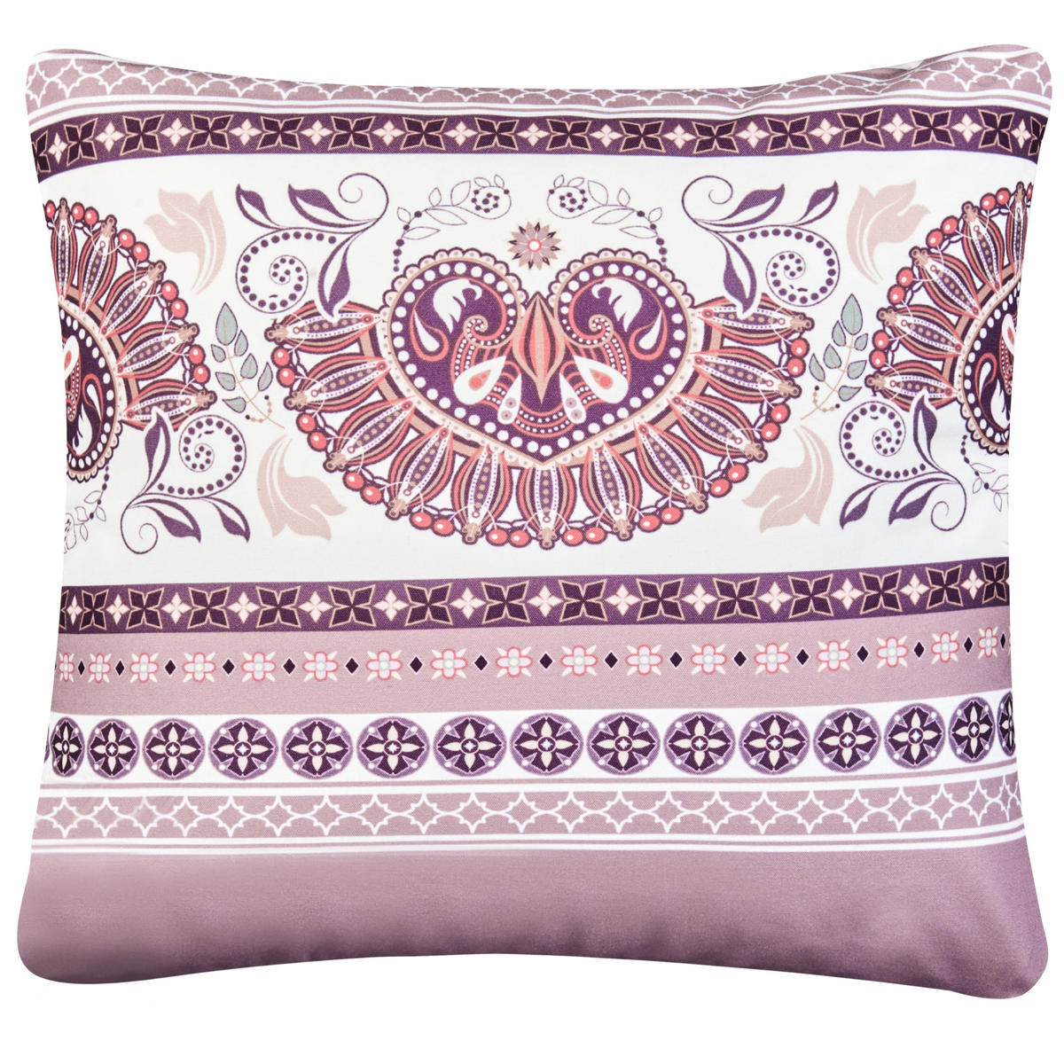GARTENKISSEN 2er-Set Purpur 45/45 cm Tvista - Violett/Weiß, Textil (45/12/45cm) - Beliani