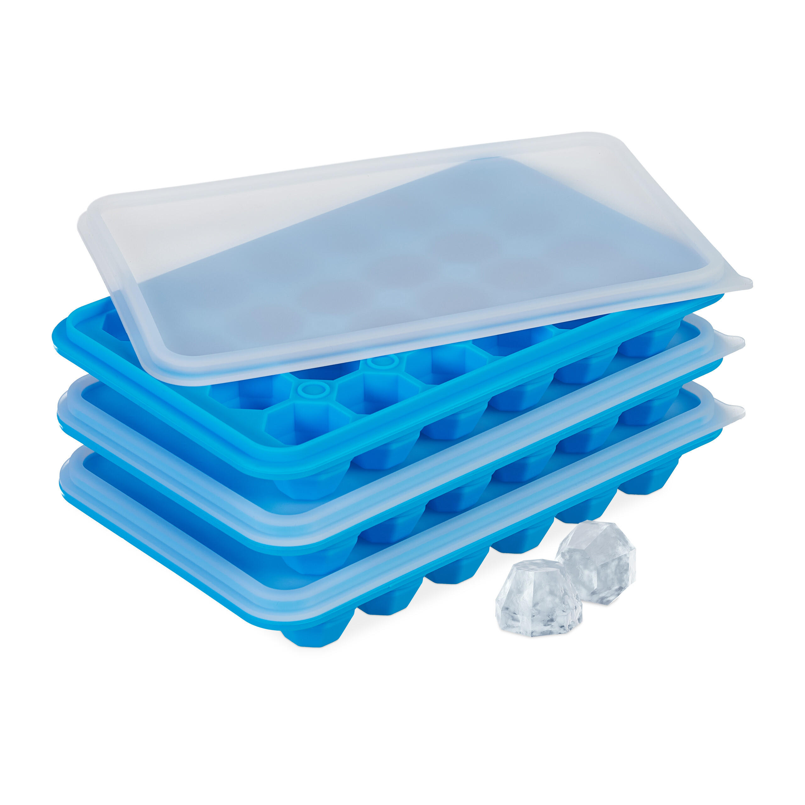 3xEISWÜRFELFORM - Blau, Kunststoff (20.5/3/12.5cm) - Relaxdays