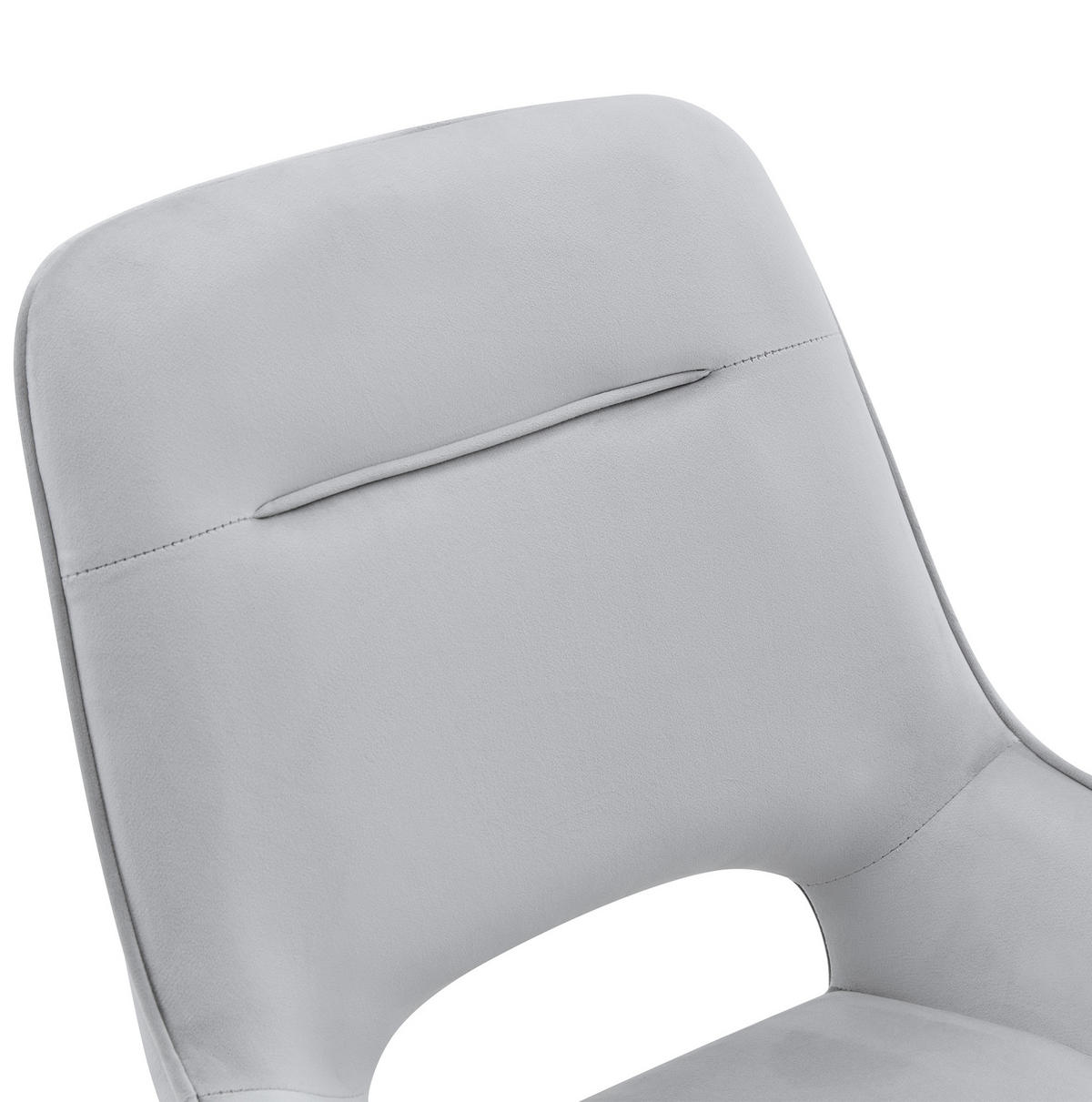 ESSZIMMERSTUHL 2er-Set drehbar Velours Hellgrau/Schwarz - Hellgrau, Metall (50/87/50cm) - Meubliv