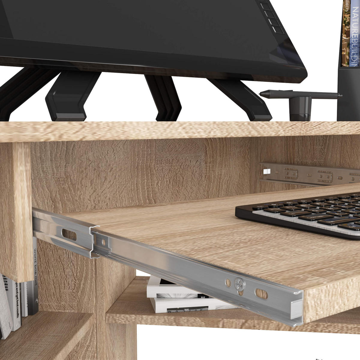 SCHREIBTISCH Eiche Sonoma 74/80/80 - Sonoma Eiche, Holzwerkstoff (80/80/74cm) - RAUMHIRSCH FURNITURE