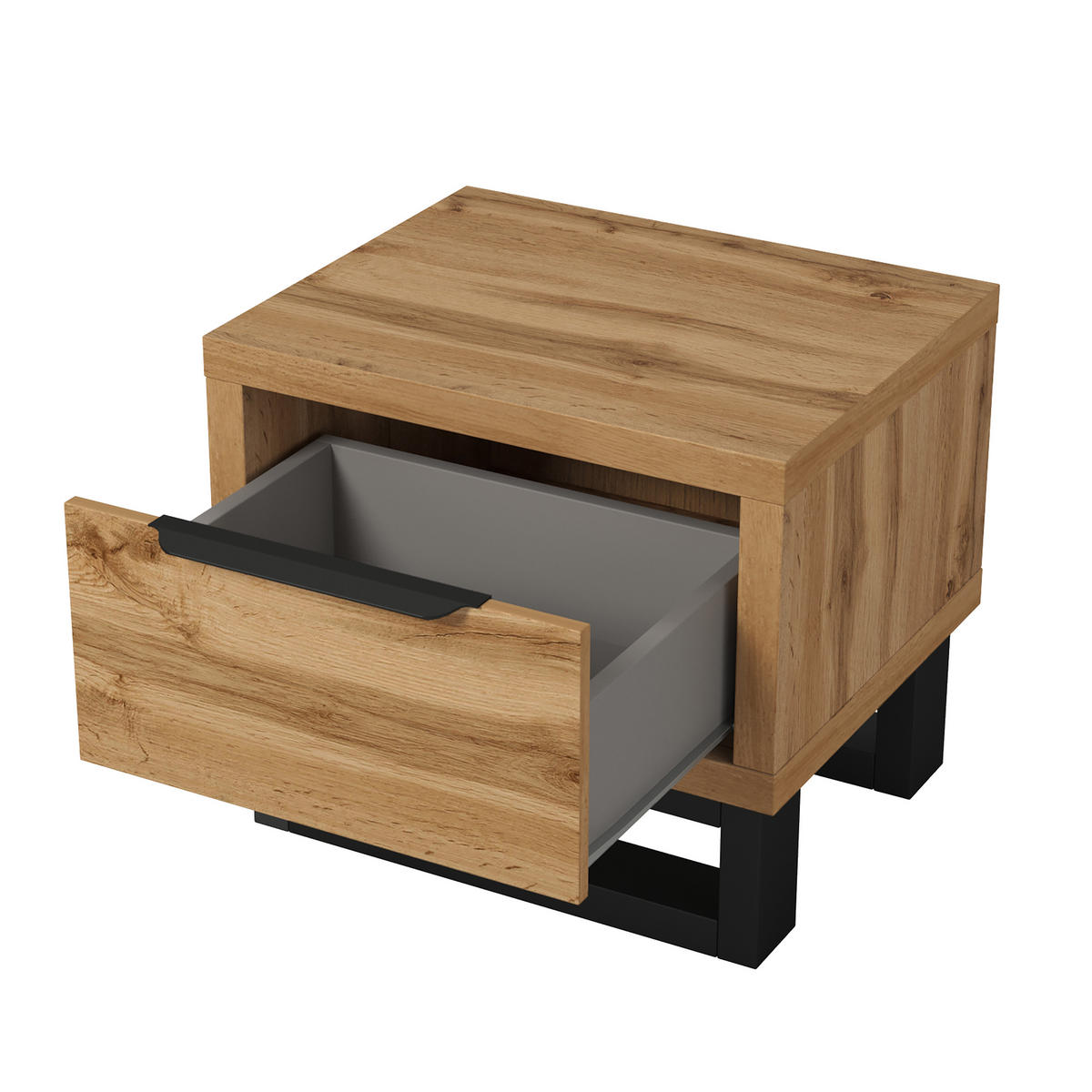 NACHTTISCH HALLETTA 55/49/45 cm Eiche Wotan - Eiche Wotan, Holzwerkstoff (55/49/45cm) - MASSENO