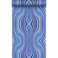TAPETE grafische Linien 53 cm x 10.05 m - Blau, Papier (53/1000cm) - Origin Wallcoverings