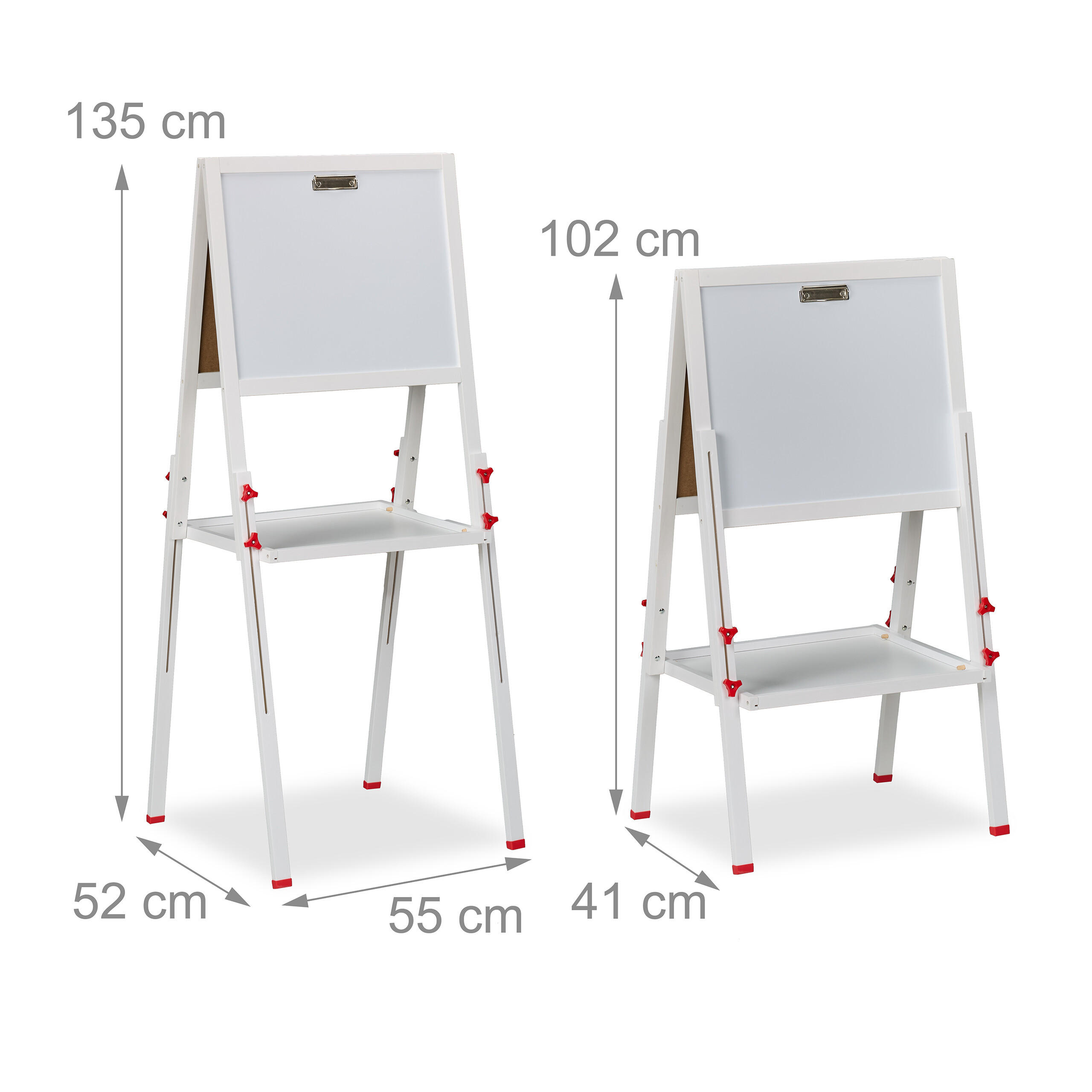 Thumbnail - Relaxdays Kinderstandtafel, Weiß, Holz, Holzwerkstoff, Rechteckig, 55x135x52 cm, unisex, Spielzeug, Kinderspielzeug, Mal...