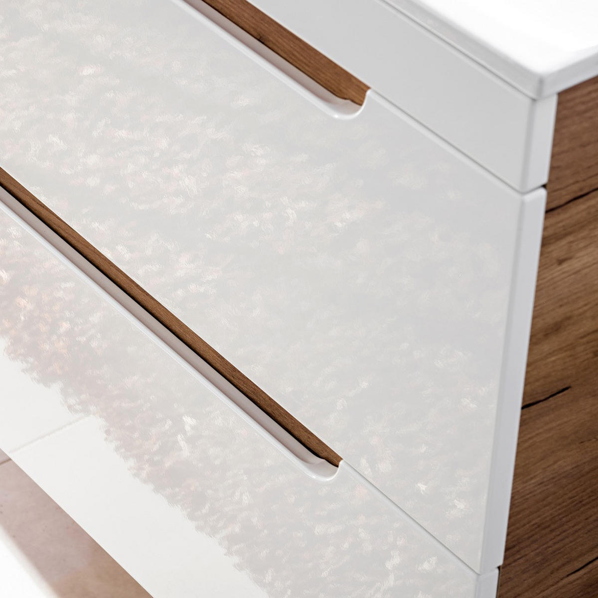 BADMÖBEL-SET 5-TLG. Luton-56 - Weiß, Holzwerkstoff (110/200/46cm) - Lomado