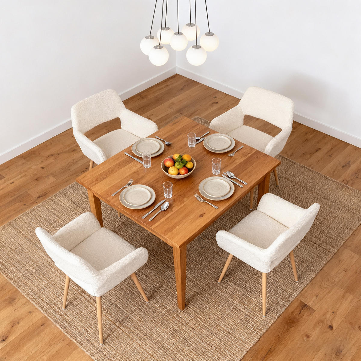 ESSZIMMERSTUHL 4er-Set In Teddy-Stoff Beige - Beige, Textil (56/78/56cm) - Meubles Cosy