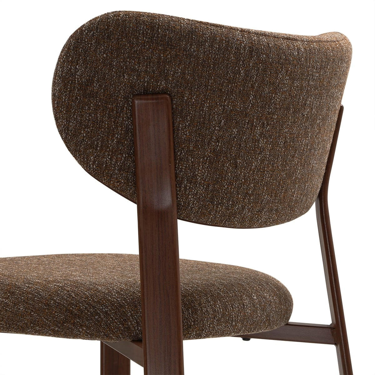 STÜHLE 2er-Set brauner Stoff und Beine in Nussbaumdekor 53/52/77 cm - Braun, Textil (52/77/59cm) - Calicosy