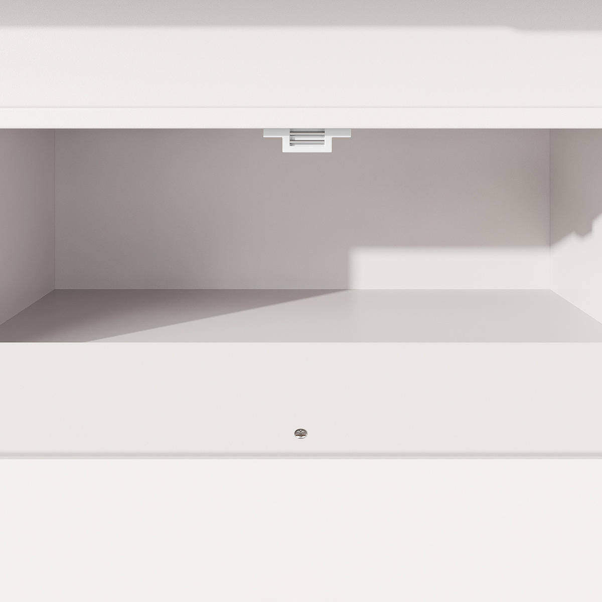 ESSTISCH 110-140/75/80 cm in Natur oder Weiß aus MDF und Metall mit Stauraum - Weiß, Holzwerkstoff (140/80/75cm) - OKMYHOME