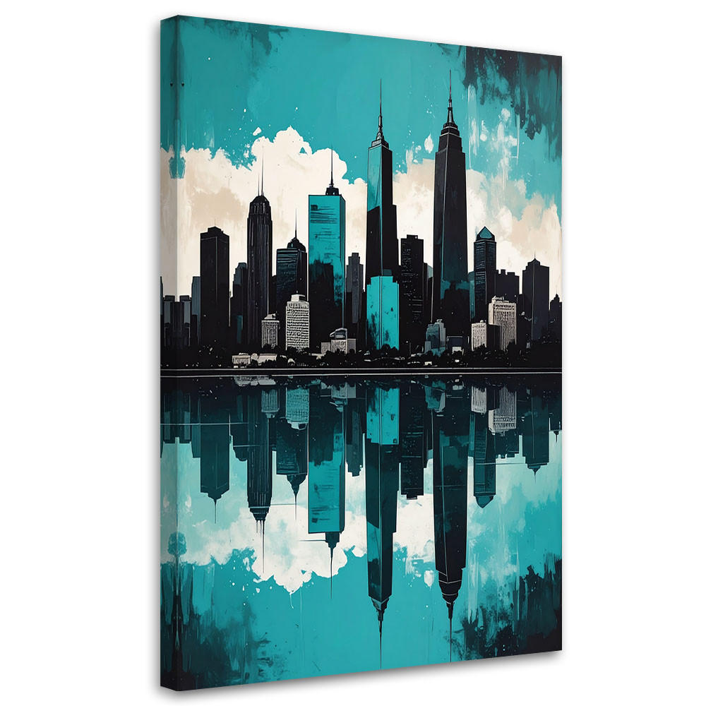 LEINWANDBILD Städte & Architektur 40x60cm - Türkis, Textil (40/60cm) - Feeby