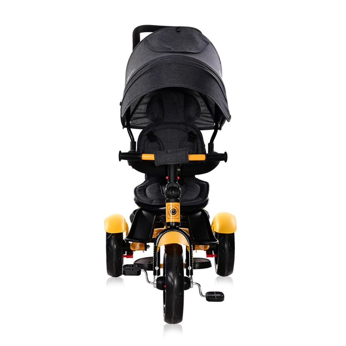 DREIRAD Neo 4 in 1 gelb EVA-Reifen, Schiebestange, Sitz drehbar, verstellbar - Gelb, Metall (120/55/104cm) - Lorelli