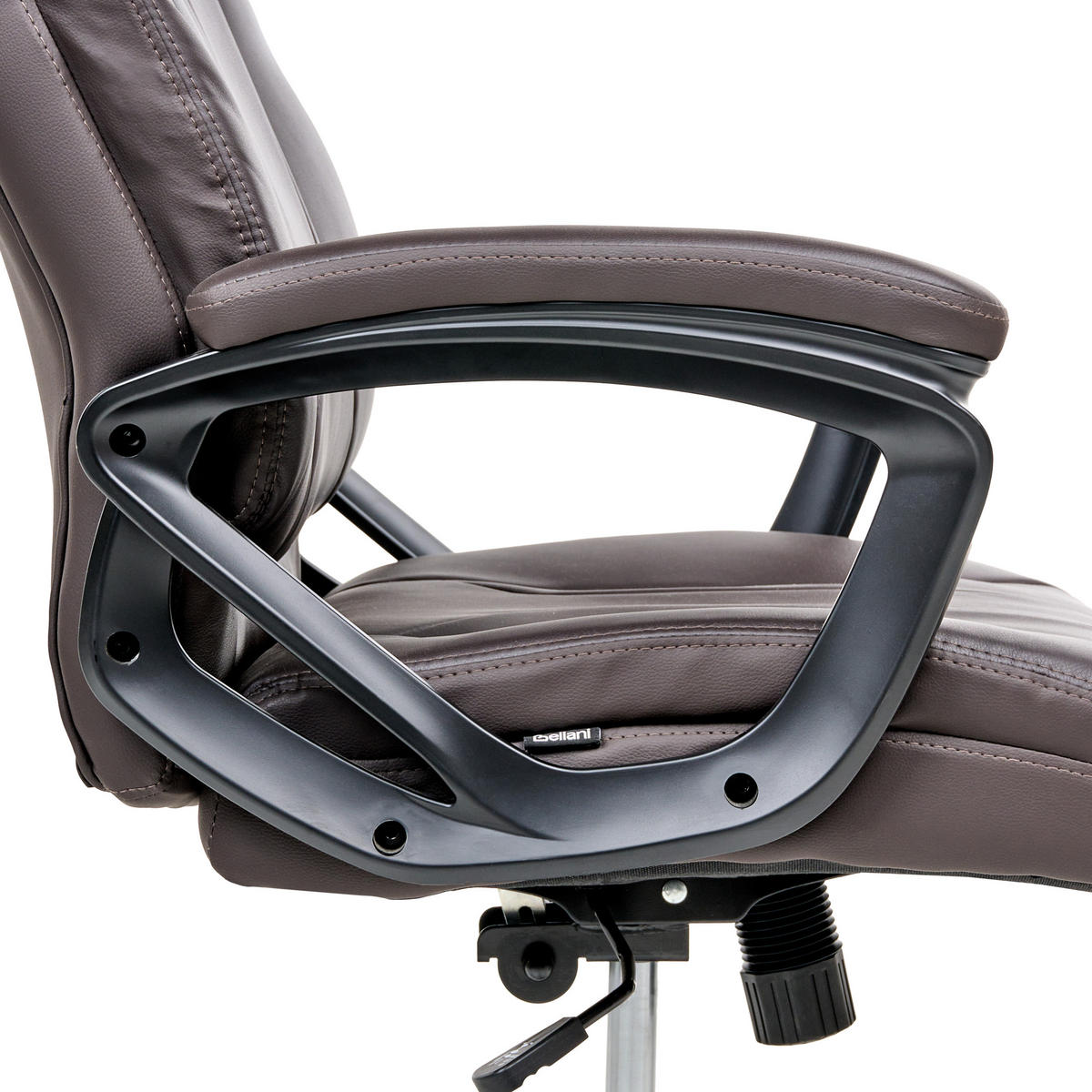 CHEFSESSEL Kunstleder Dunkelbraun Proud - Dunkelbraun, Kunststoff (66/115/66cm) - Beliani