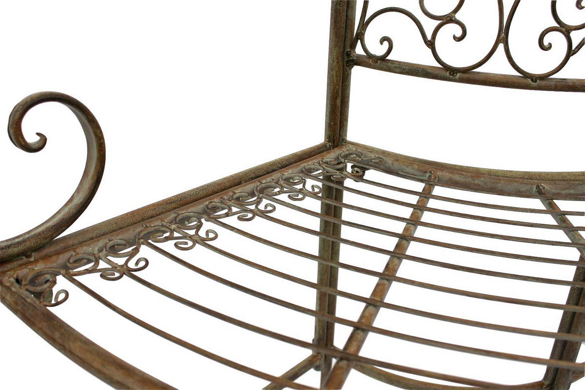 BAUMBANK halbrund 3-Sitzer Braun Metall 135 cm - Grün, Metall (135/86/45cm) - DanDiBo