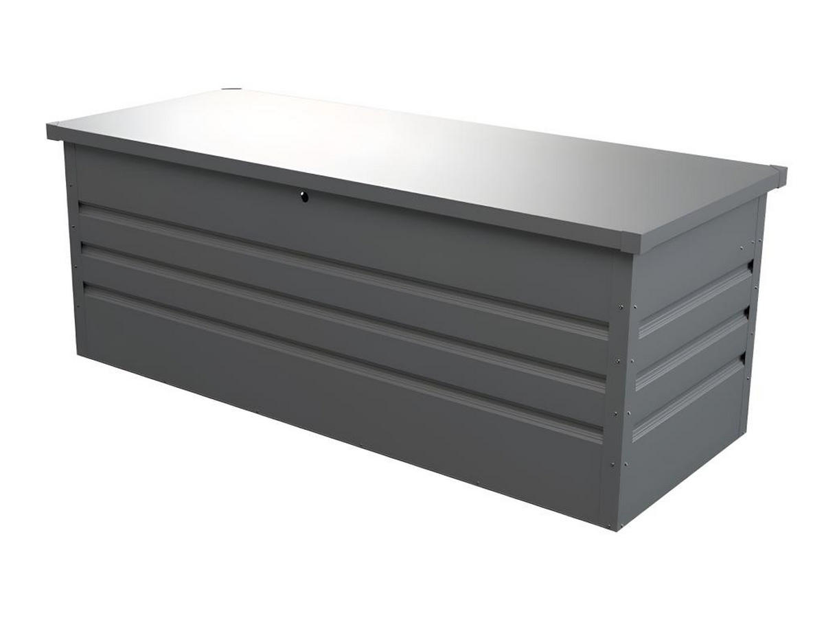 GARTEN-AUFBEWAHRUNGSBOX - Stahl - Grau - Volumen 582L - TOMASO - Grau, Metall (68/62/165cm) - Vente-Unique