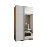 SCHWEBETÜRENSCHRANK 245,5/130/64 2-türig - Silberfarben/Weiß, Holz/Metall (130/245/64cm) - Abiks Möbel