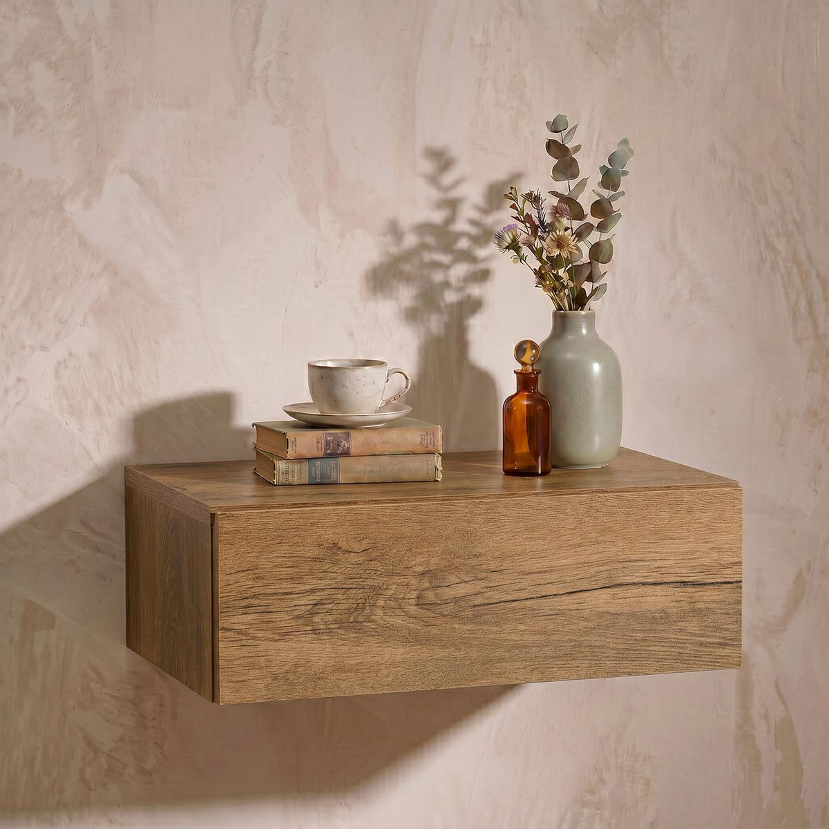 NACHTTISCH ANNE hängend - Eichefarben, Holzwerkstoff (42/14/30cm) - CARO-Möbel