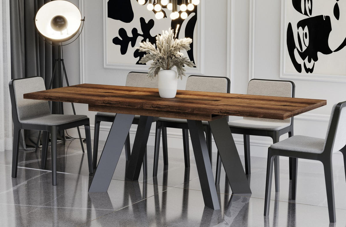 ESSTISCH Como ausziehbar bis 210 cm - Mooreichefarben, Holzwerkstoff (130/80/76cm) - Endo-Moebel