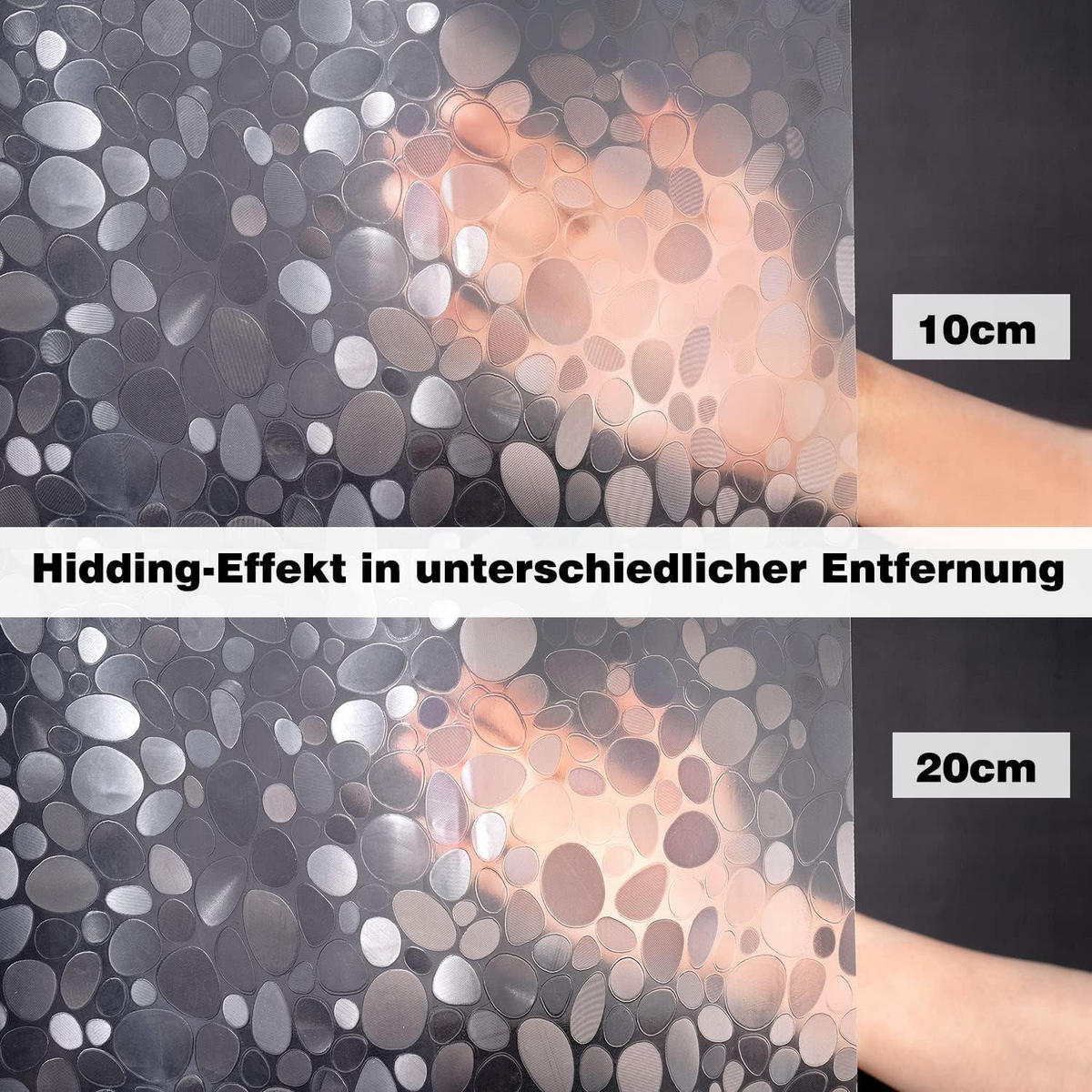 DUSCHVORHANG 180 x 200 cm mit 3D Kieselsteinen Muster Transparent - Transparent, Kunststoff (180/200cm)