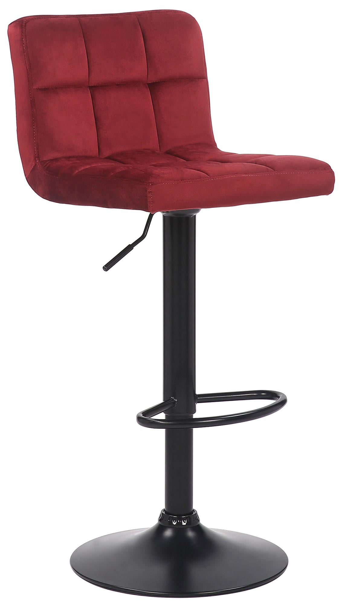 BARHOCKER Samt Rot - Rot/Schwarz, Textil/Metall (40/85/40cm) - CLP