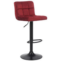 BARHOCKER Samt Rot - Rot/Schwarz, Textil/Metall (40/85/40cm) - CLP