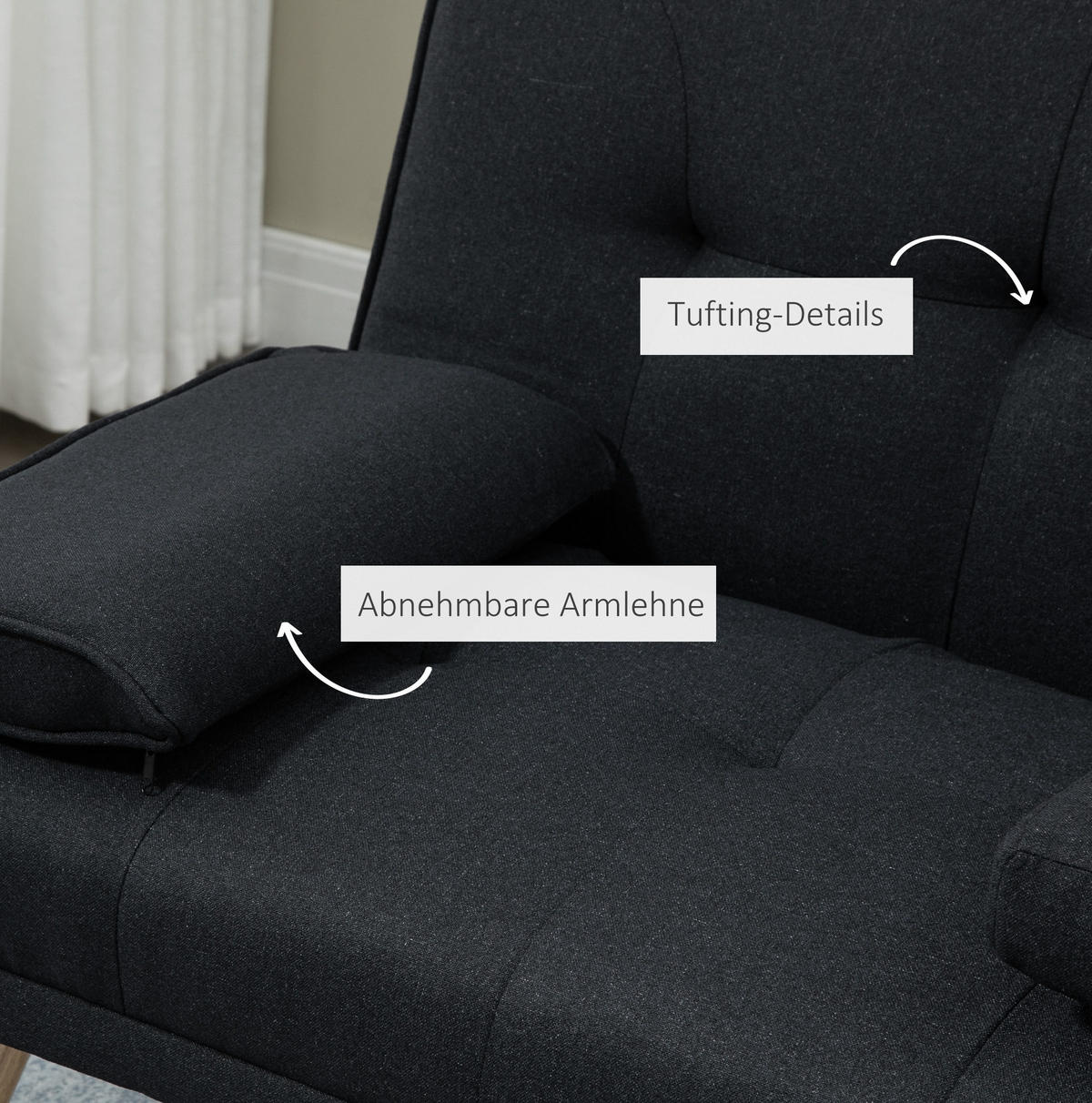 SCHLAFSOFA 3-Sitzer mit Klapptisch 181 cm Grau - Grau, Holzwerkstoff (181/78/77cm) - Meubliv