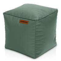 INDOOR HOCKER Cube eckig Kunstleder - Blau, Textil (40/40/40cm) - Green Bean