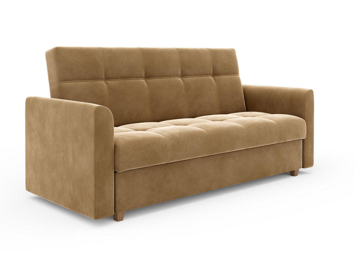 SOFA LENTO mit Schlaffunktion ITAKA 48 mit Stauraum - Hellbraun, Textil (87/95/216cm) - Bedante