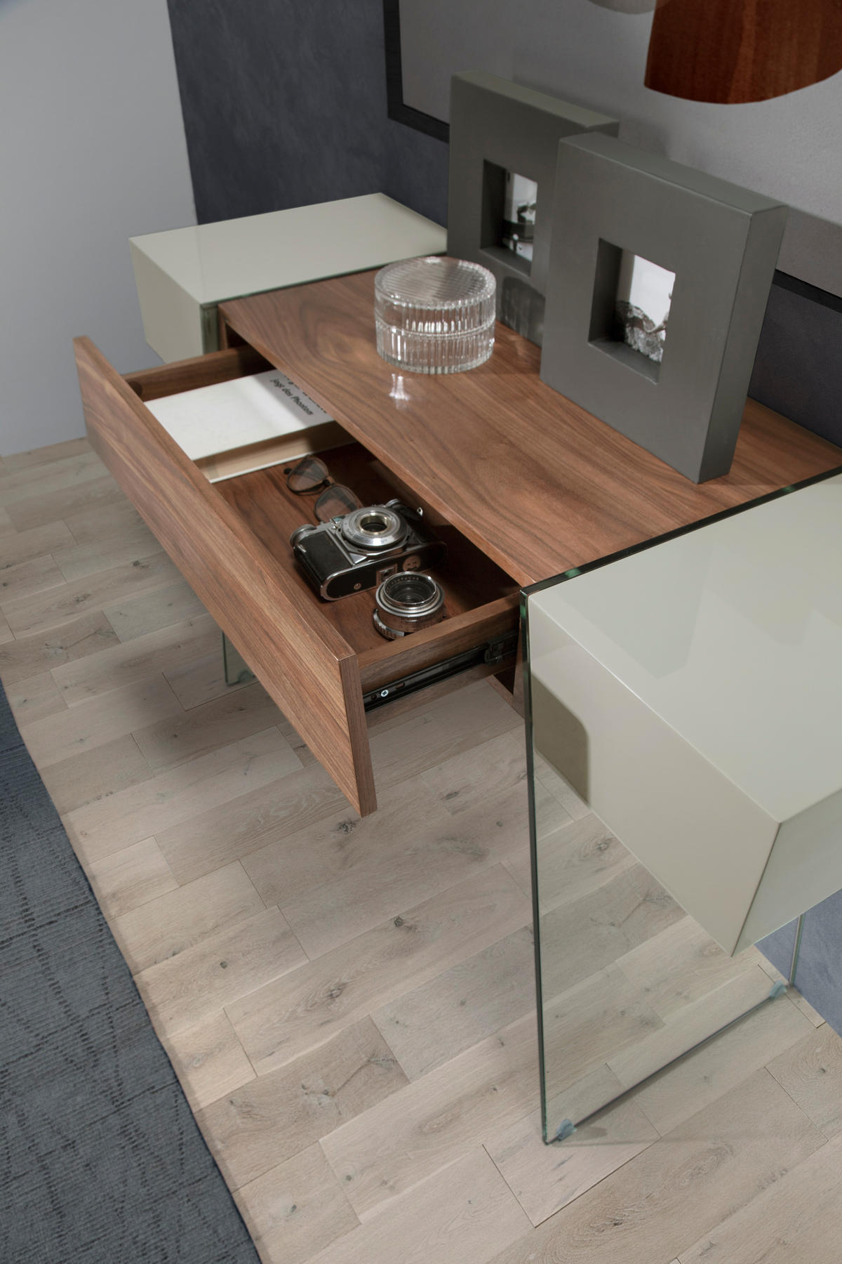 KONSOLE Rechteckig Walnuss , Grau 120/40/73 cm - Nussbaumfarben/Grau, Holz (40/120/73cm) - ANGEL CERDA
