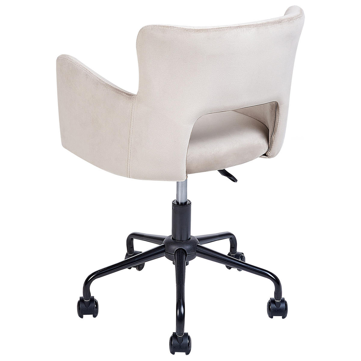 BÜROSTUHL Samtstoff Beige Sanilac - Beige, Textil/Metall (62/71/62cm) - Beliani