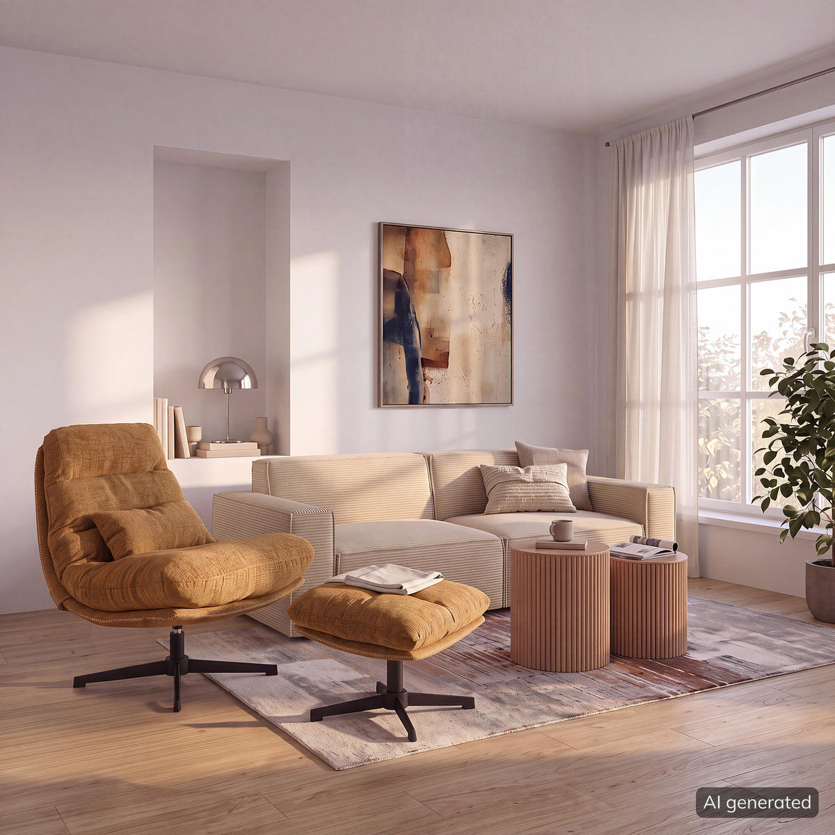 RELAXSESSEL - Chenille - Gelb/Schwarz, Textil/Metall (84/88/94cm) - home24