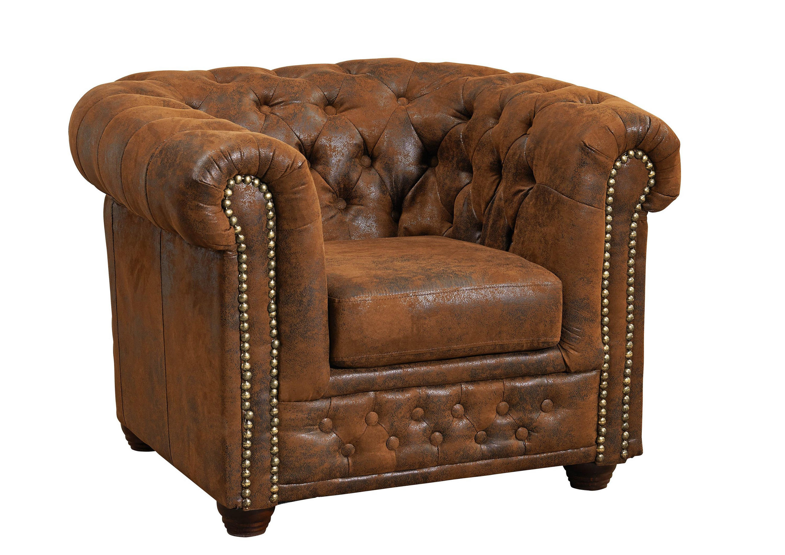 SESSEL 94x86x72 braun CHESTERFIELD - Braun, Kunststoff (94/72/86cm) - Massivmoebel24