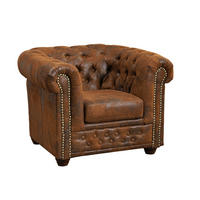 SESSEL 94x86x72 braun CHESTERFIELD - Braun, Kunststoff (94/72/86cm) - Massivmoebel24