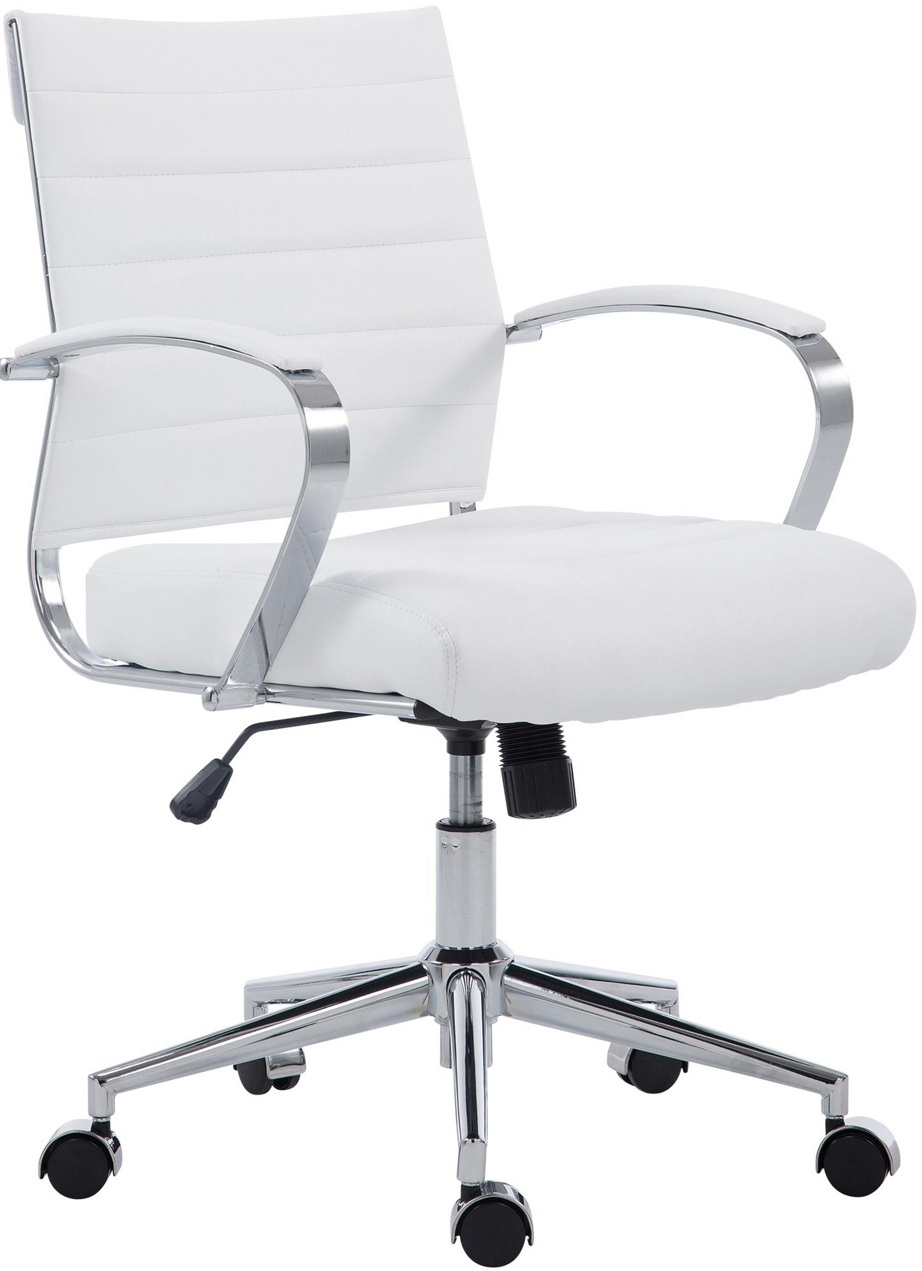 BÜROSTUHL Rynex Kunstleder weiß - Chromfarben/Weiß, Metall (57/100/62cm) - TPFLiving