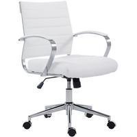 BÜROSTUHL Rynex Kunstleder weiß - Chromfarben/Weiß, Metall (57/100/62cm) - TPFLiving