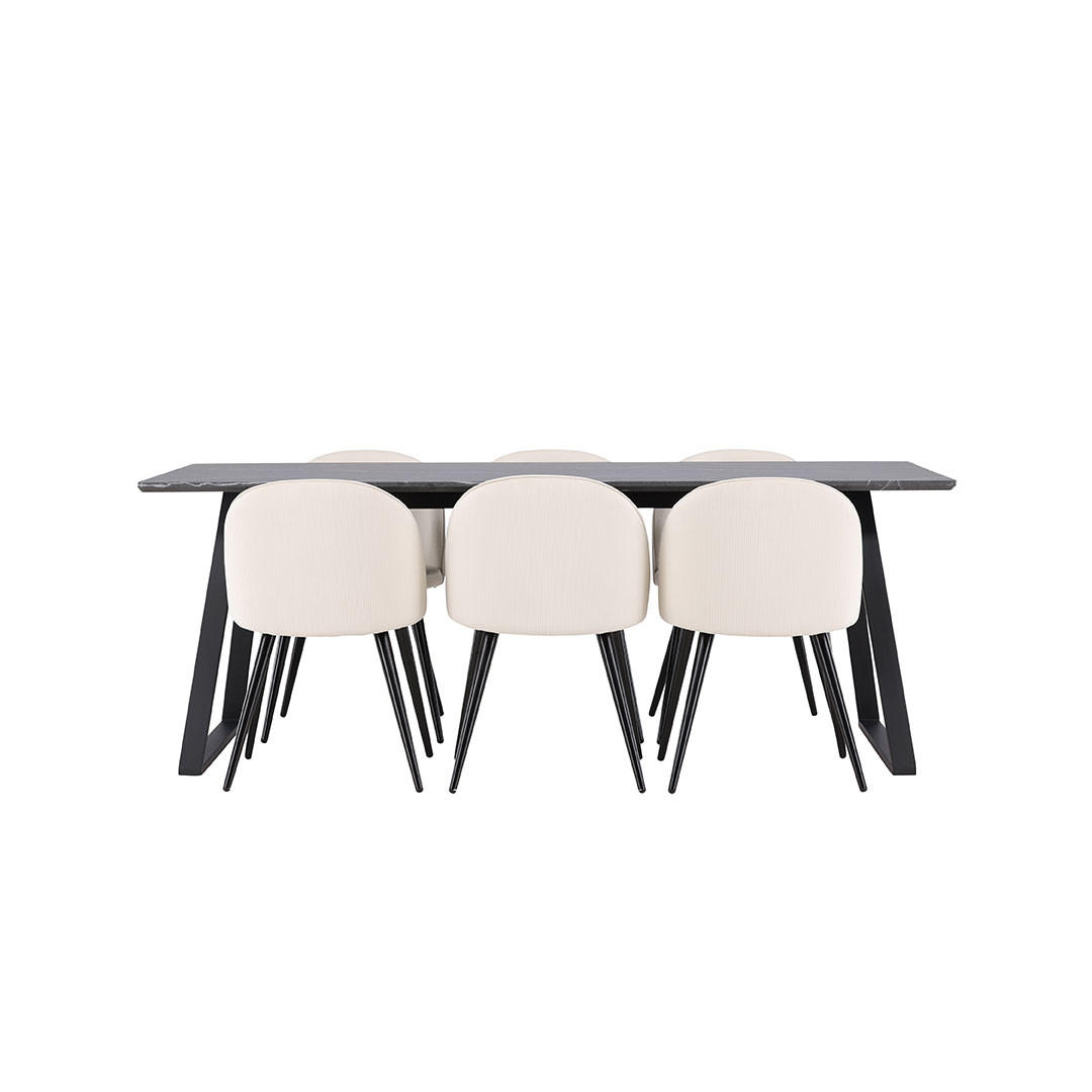 ebuy24 Tischgruppe Dunkelgrau 200x75x90 cm