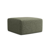 POUF Cord Grün - Schwarz/Olivgrün, Holzwerkstoff/Kunststoff (75/37/75cm) - Makamii