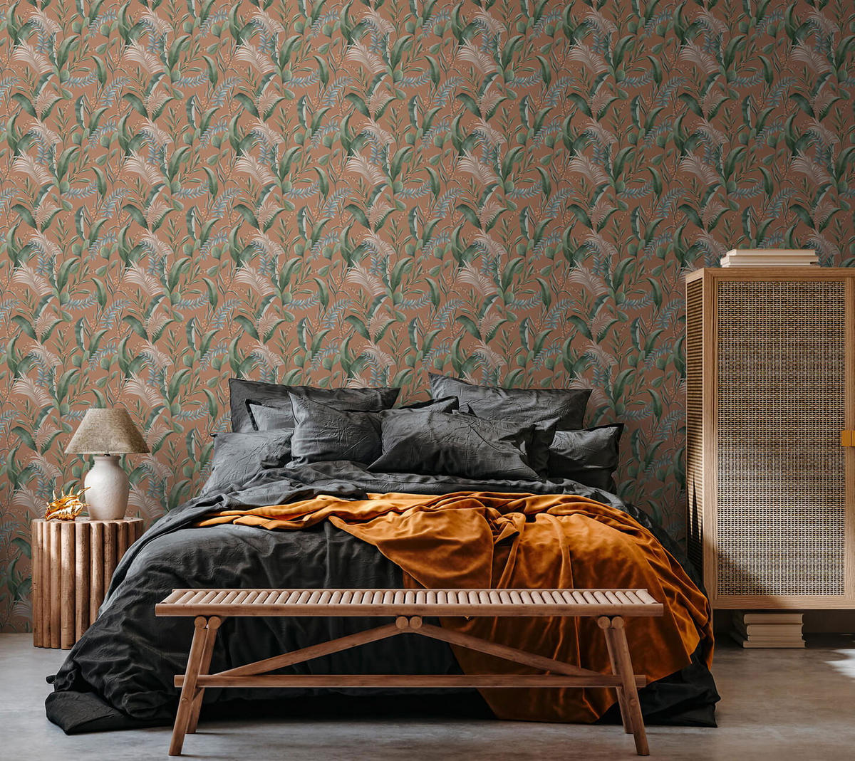 VLIESTAPETE Bunt 53/1005 cm - Kupferfarben, Textil (53/1cm) - KUNSTLOFT