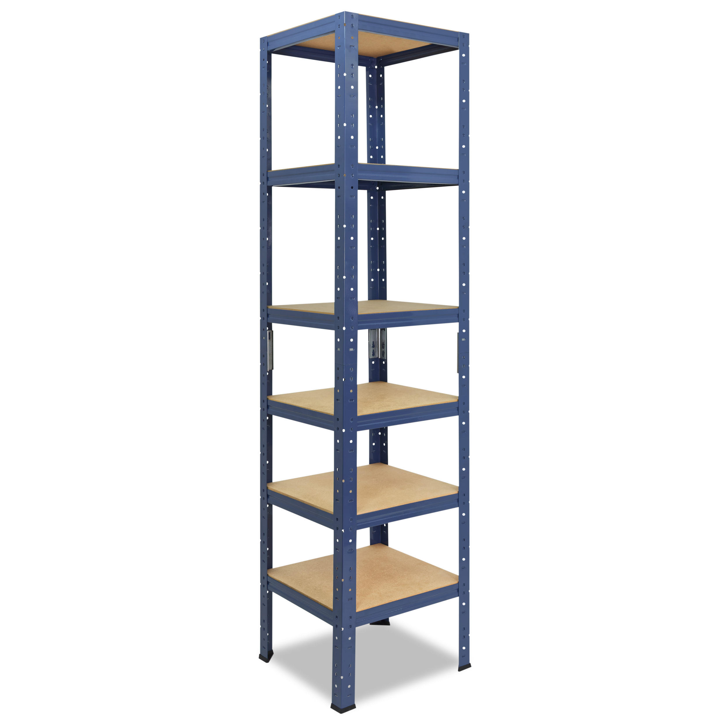 SCHWERLASTREGAL HOME 200x50x50 cm in blau mit 6 Böden und 145 kg Traglast pro Boden - Blau, Metall (50/200/50cm) - shelfplaza