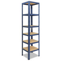 SCHWERLASTREGAL HOME 200x50x50 cm in blau mit 6 Böden und 145 kg Traglast pro Boden - Blau, Metall (50/200/50cm) - shelfplaza