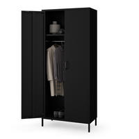 KLEIDERSCHRANK FLAVIO - Schwarz, Metall (80/185/45cm) - Jan Nowak