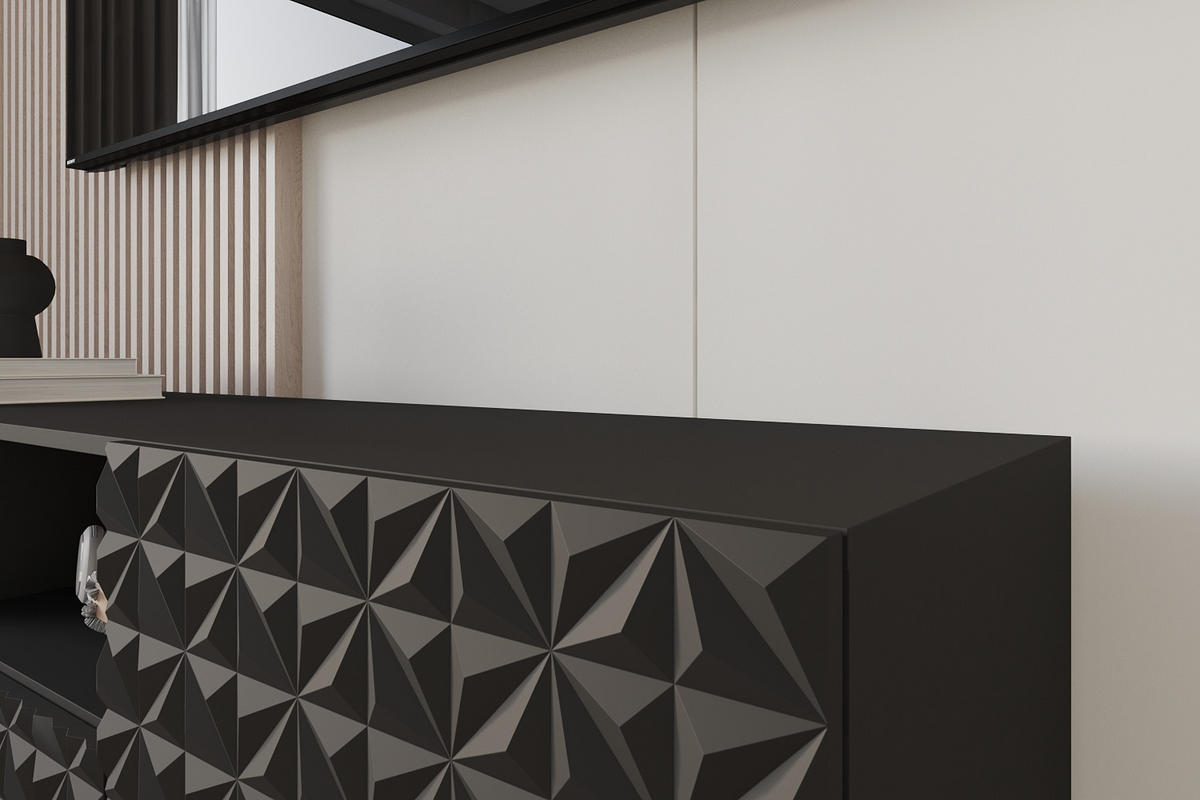 LOWBOARD VIRA-W 140x40x41 cm - Schwarz - Schwarz, Holzwerkstoff (140/40/41cm) - ALTDECOR