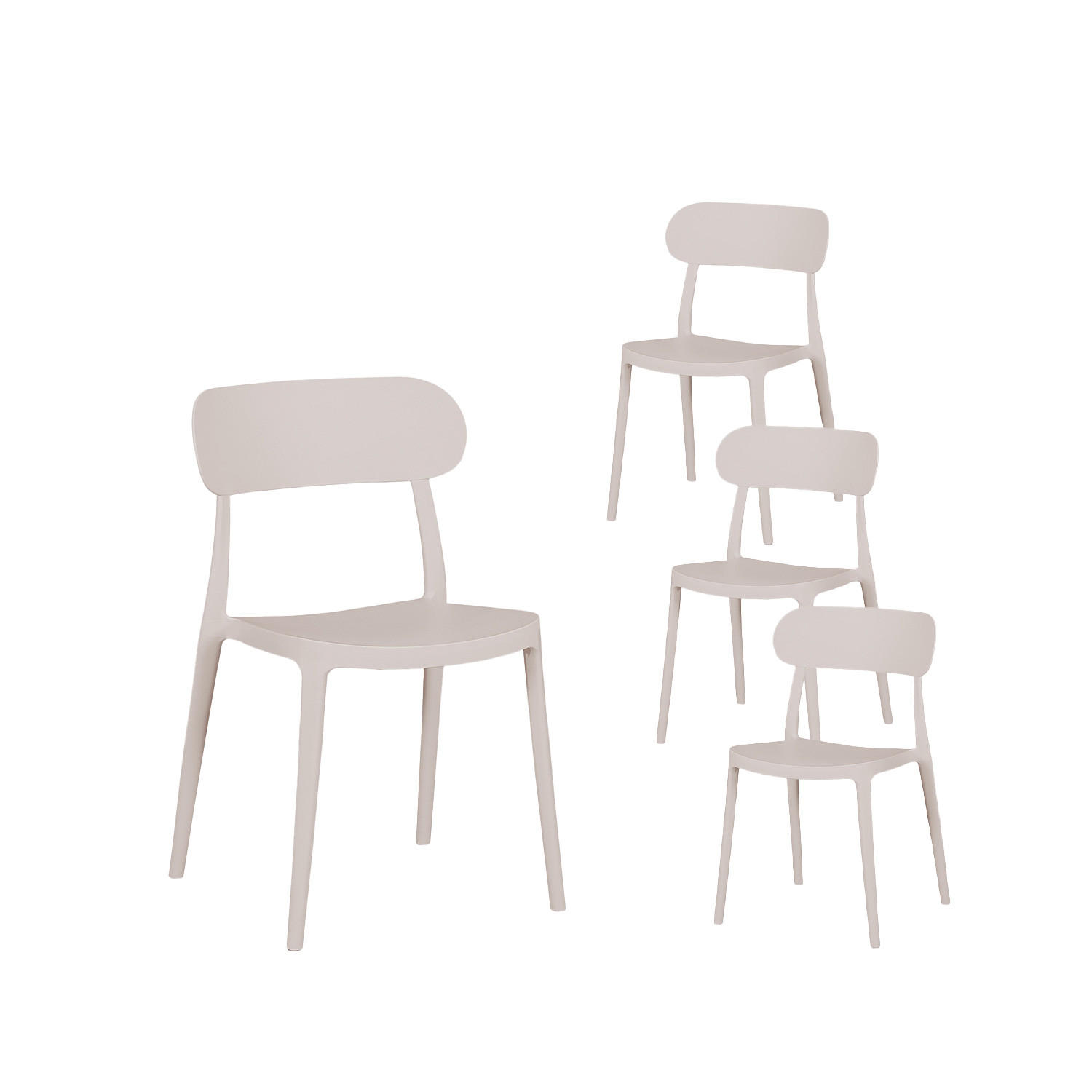 GARTENSTUHL Moira Beige 47 cm x 80 cm 4er-Set - Beige, Kunststoff (47/80/51cm) - Klast Home