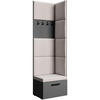 GARDEROBE Margaret V 81/203/43 mit gepolsterten Paneelen - Beige/Schwarz, Holzwerkstoff/Kunststoff (60/206.5/42cm) - Beautysofa