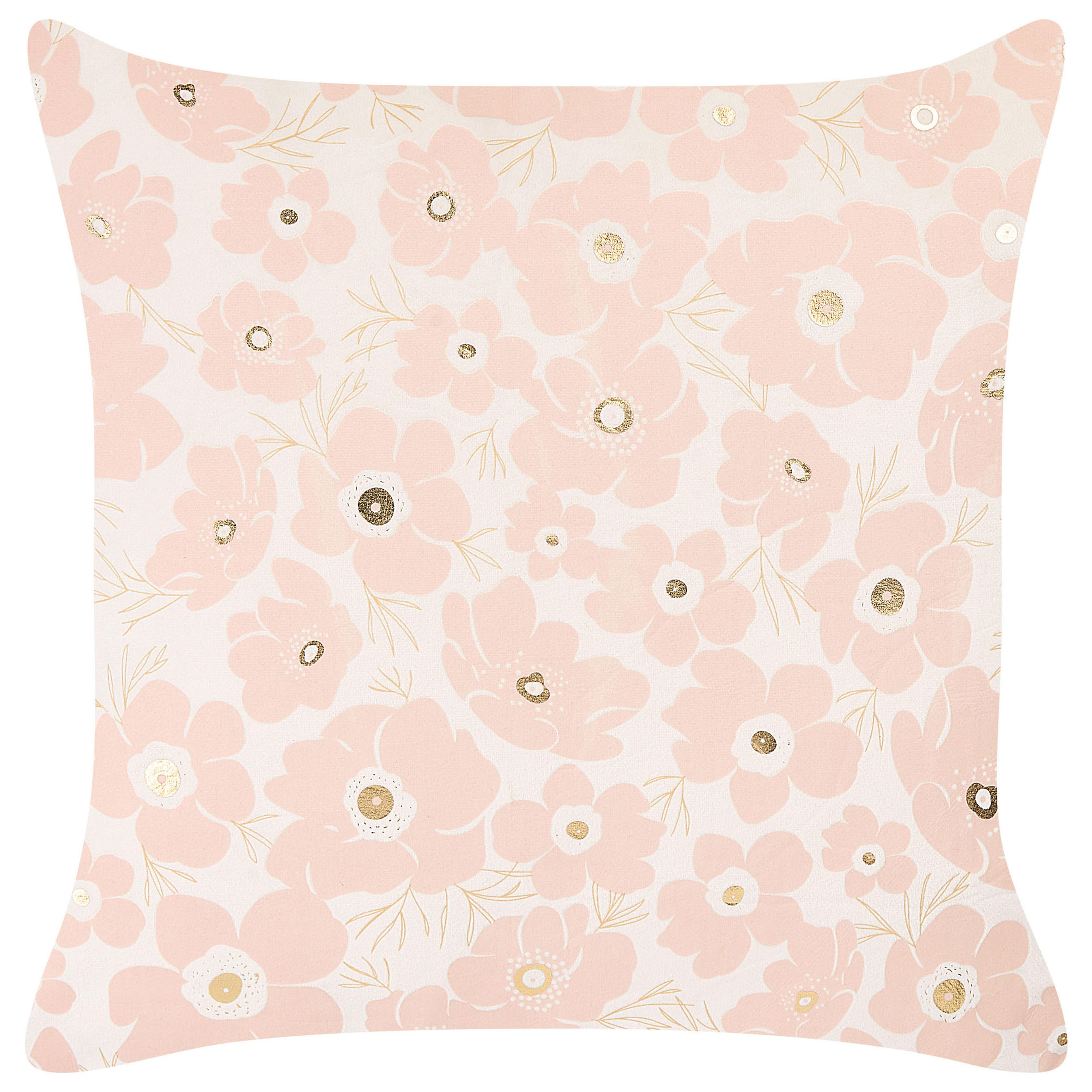 DEKOKISSEN 2er-Set Rosa 45/45 cm Triteleia - Pink, Textil (45/45cm) - Beliani