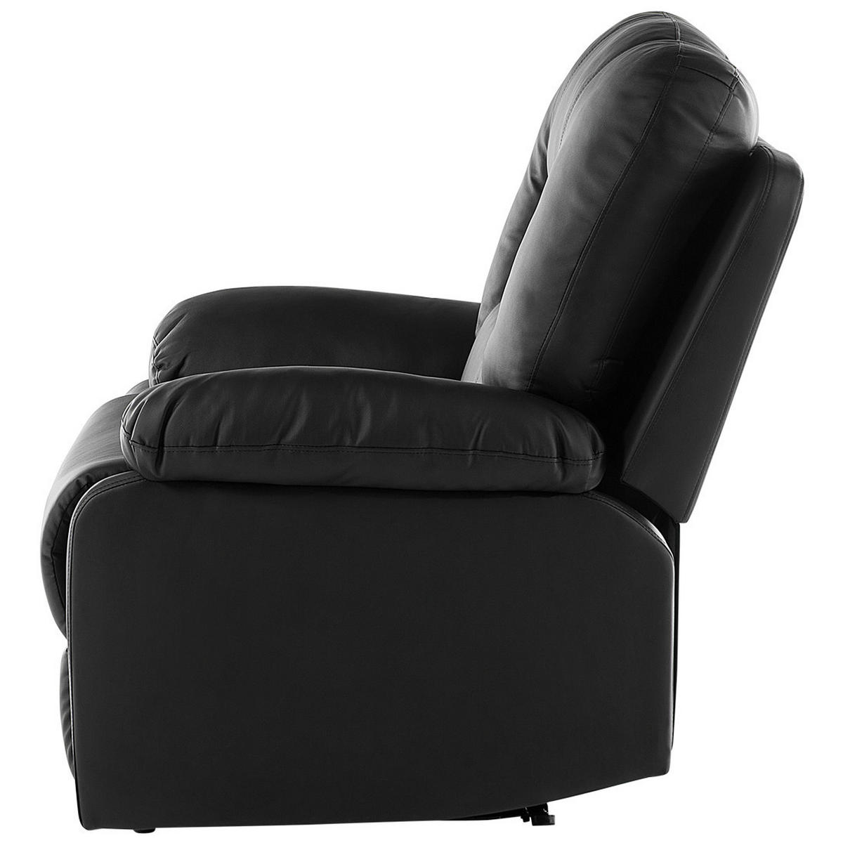 SOFA-SET 6-sitzer Kunstleder Schwarz Bergen - Schwarz, Kunststoff (204/101/74cm) - Beliani