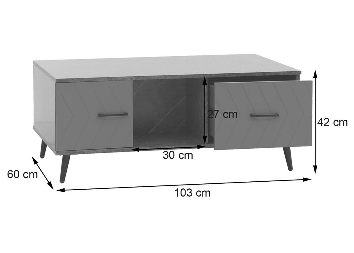 COUCHTISCH eckig Grau - Grau, Holz (60/106/42cm) - MCW
