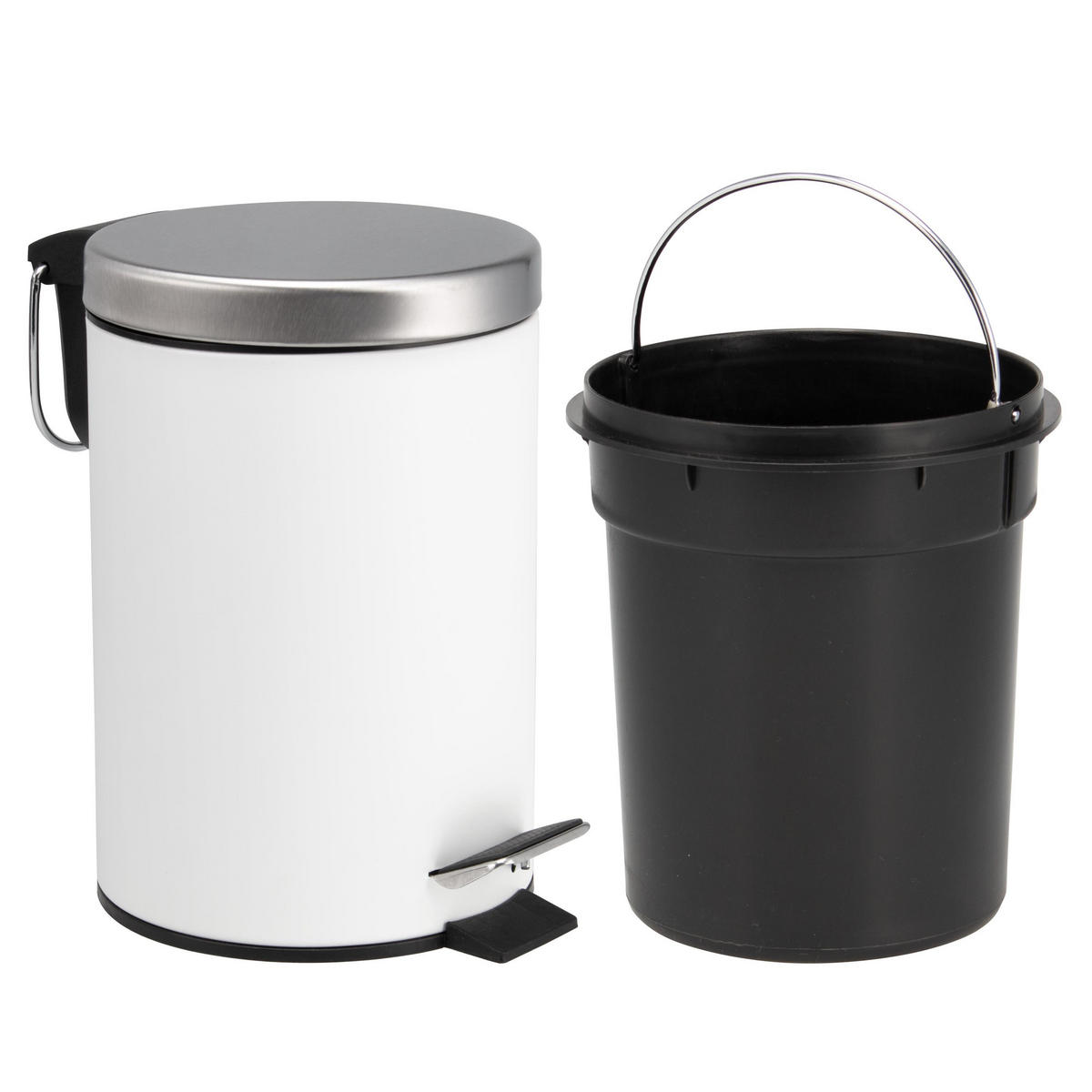 TRETEIMER, weiß, Edelstahl - Weiß, Metall (17/25.5/17cm) - bremermann