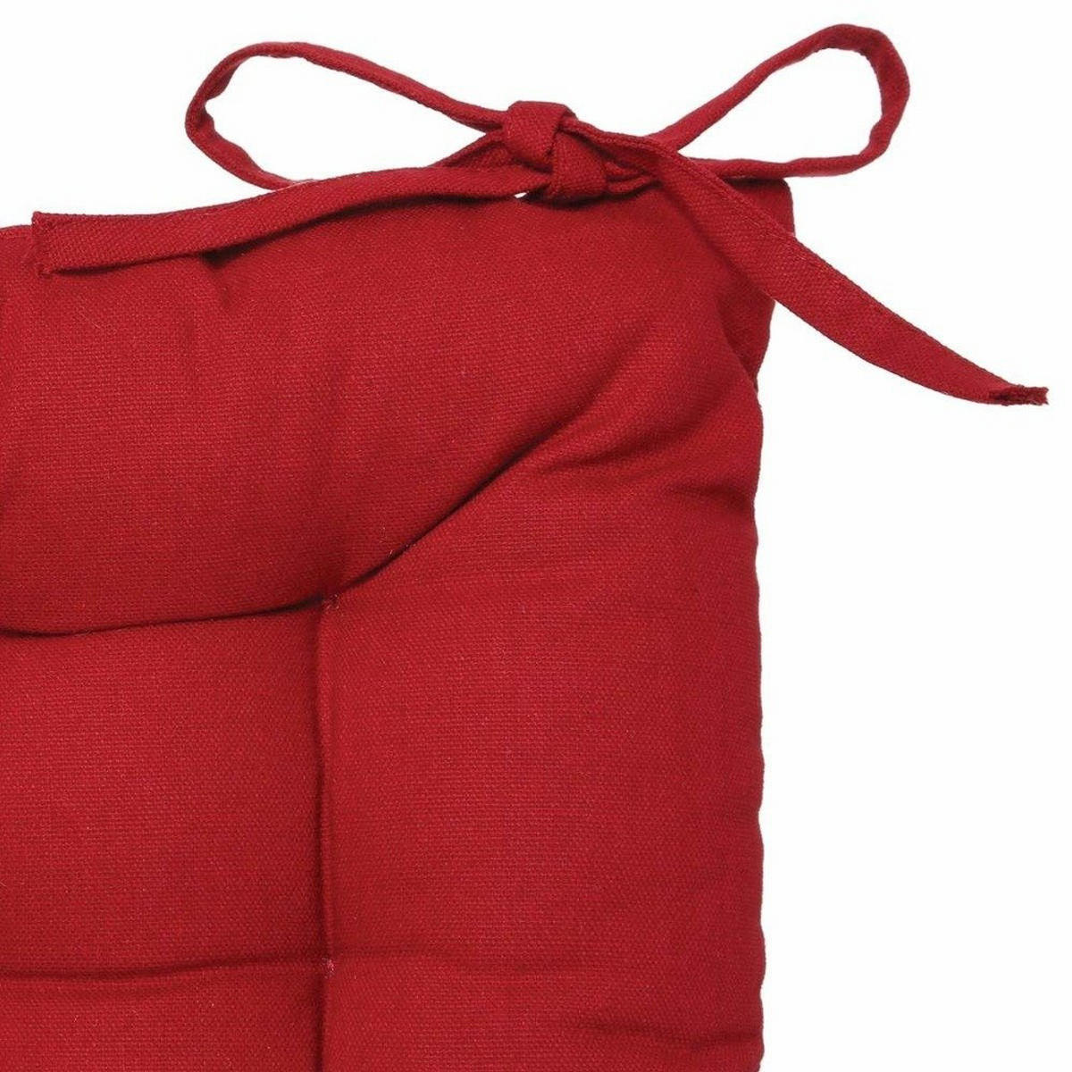 STUHLKISSEN Ziersteppung quadratisch rot - Rot, Naturmaterialien (5.5cm) - Atmosphera Createur d´interieur