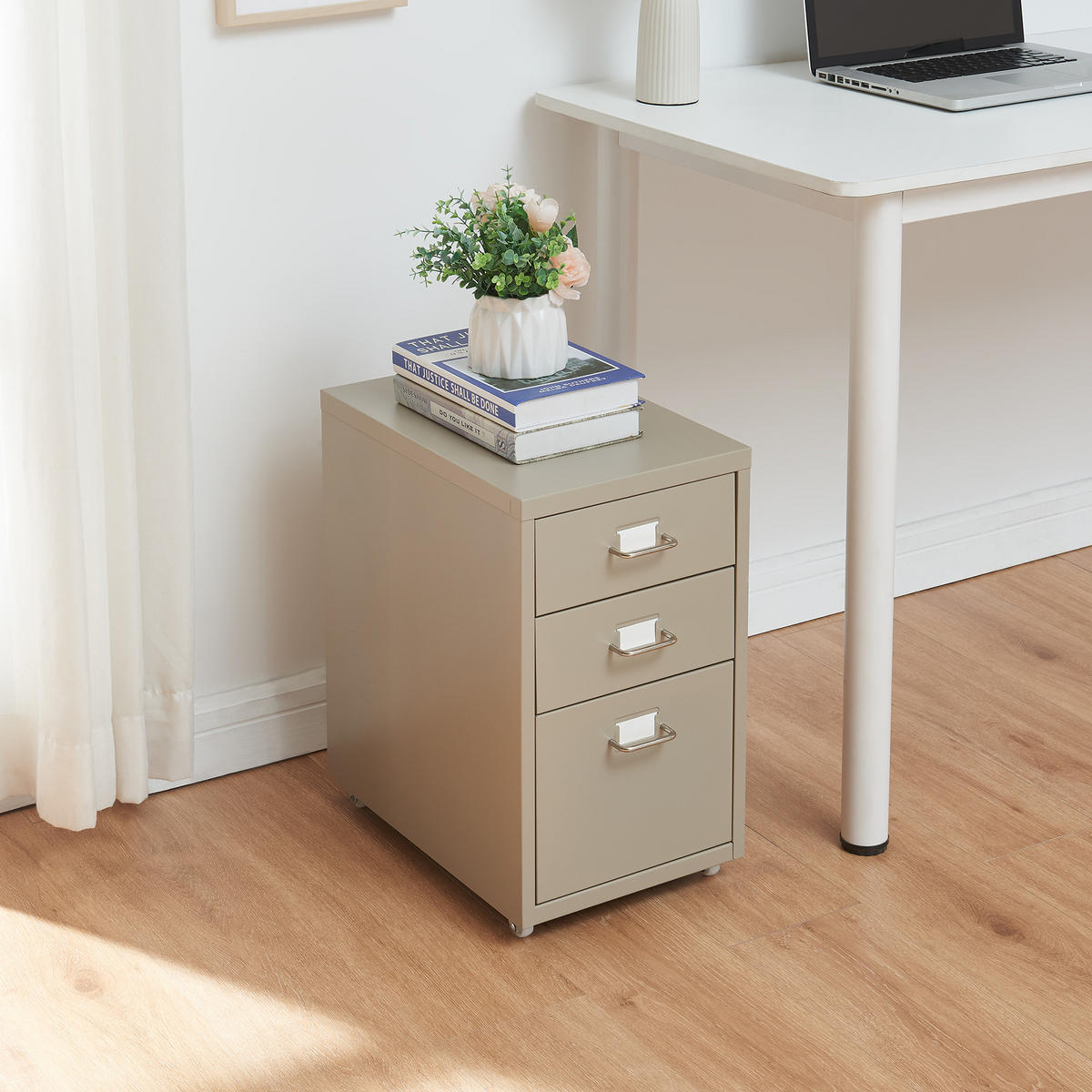 ROLLCONTAINER Kökar - Braun, Metall (28/48/41cm) - [en.casa]
