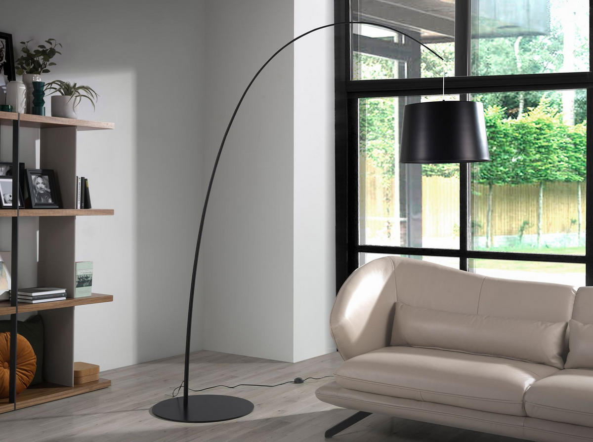 STELEUCHTE Verstellbare Stehleuchte aus schwarzem Stahl 195/60/214 cm - Schwarz, Metall (60/195/214cm) - ANGEL CERDA